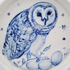 Nesting Barn Owl Porcelain Rimmed Platter