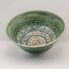 Green Celtic Mandala Porcelain Bowl