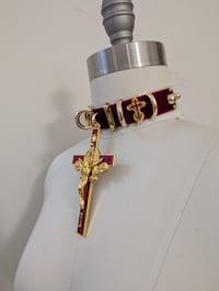 Image 2 of Cathedral Kyrie Choker - Red x Gold