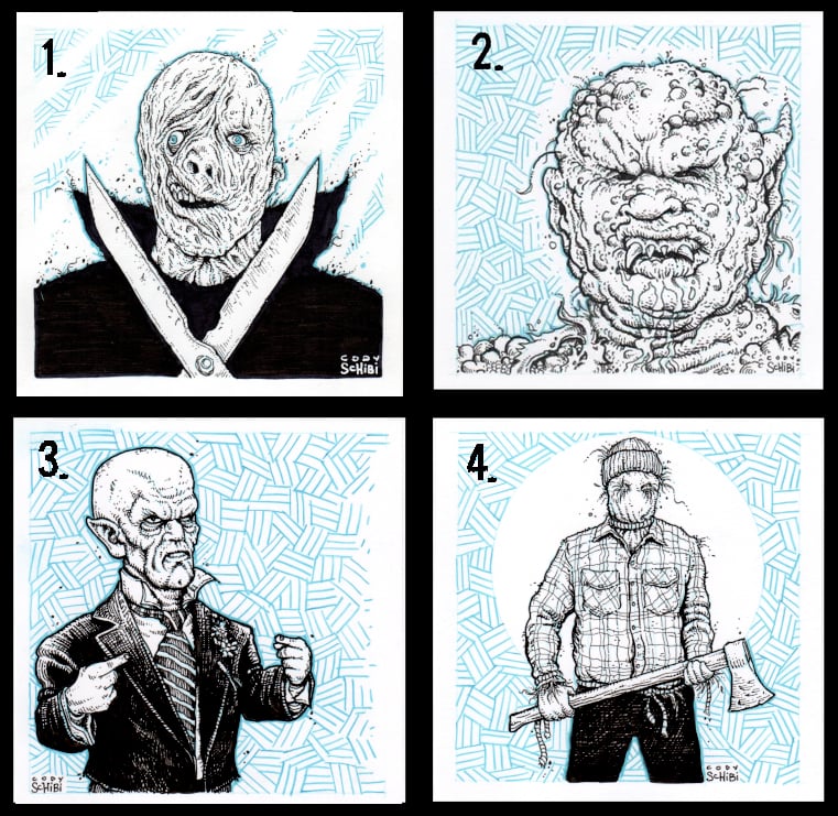DRAW IN HORROR - original ink art LEFTOVERS