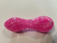 Image 4 of Barbie Pink Freezable Glitter Glass Pipe, Girly Glass Pipes