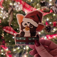Image 1 of Santa Hat Gizmo Die Cut Sticker
