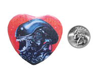 Image 2 of Xenomorph Holographic Heart Shaped Button