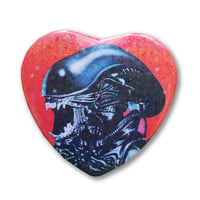 Image 1 of Xenomorph Holographic Heart Shaped Button