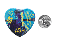 Image 2 of Ash Williams Evil Dead Holographic Heart Shaped Button Bundle 