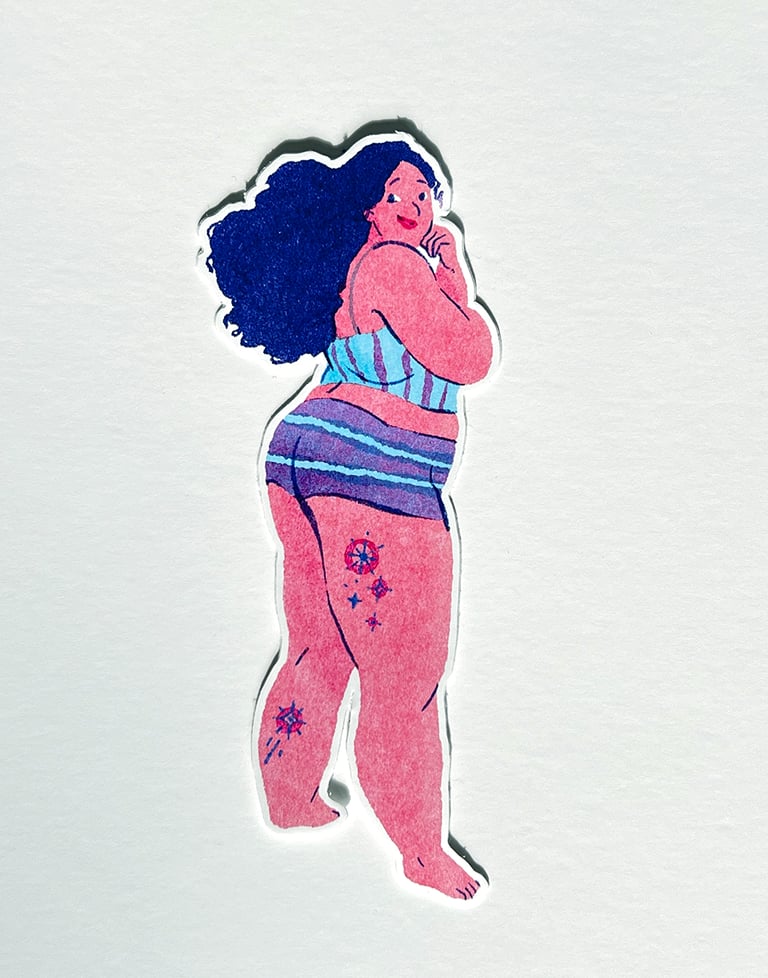 Riso Girl Sticker Image 3