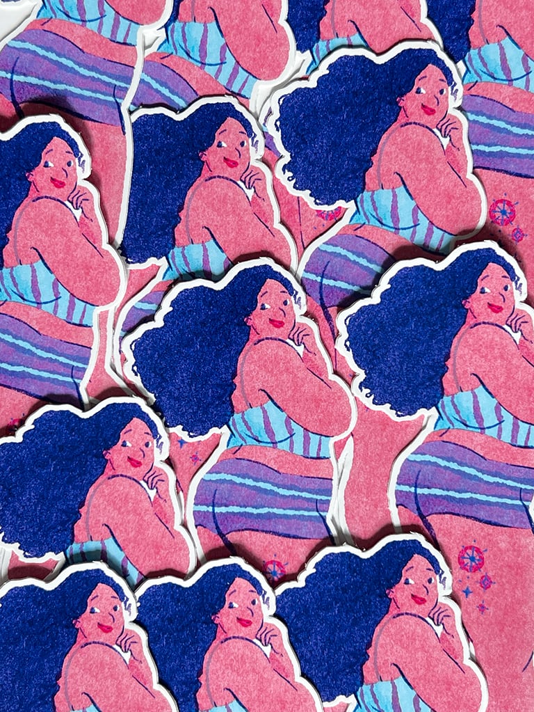 Riso Girl Sticker Image 2