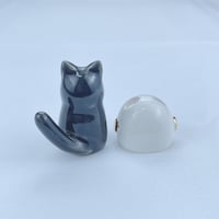 Image 5 of Black cat with astronaut helmet ceramic figurine