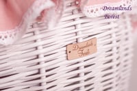 Image 4 of Wicker cradle white pink bedding