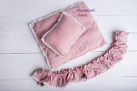 Image 3 of Wicker pram natural pink bedding set