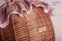 Image 4 of Wicker pram natural pink bedding set