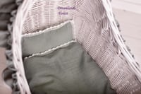 Image 4 of Wicker pram white salvia bedding