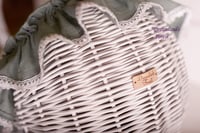 Image 5 of Wicker pram white salvia bedding