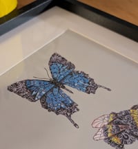 Image 2 of Framed Steampunk Bee and Butterflies print