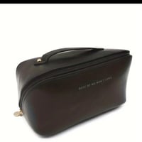 Image 5 of PU Leather Cosmetics Makeup bag pouch skincare partition storage waterproof for travel 