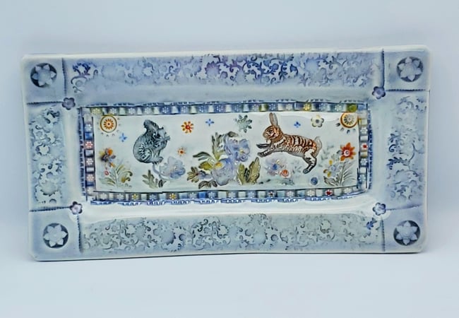 Rabbit Squirrel Porcelain Tray