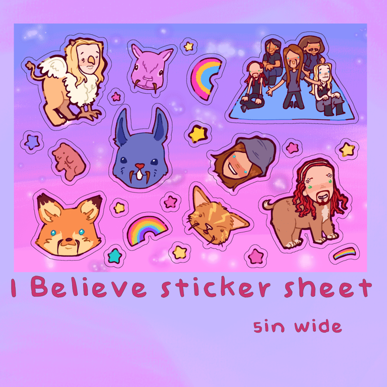 I Believe Sticker sheet (stock)