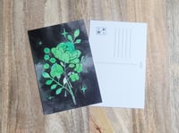 Image 2 of POSTCARD - Green Flowers