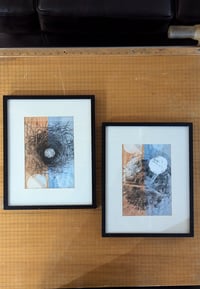 Image 1 of "Grey Eagles" - two framed art pieces (black frames incl)