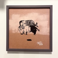 Image 1 of cosy taurus, framed
