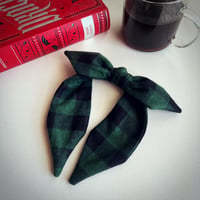 Flannel Green Buffalo Plaid Headband