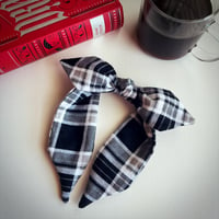 Flannel Black & Gray Plaid Headband