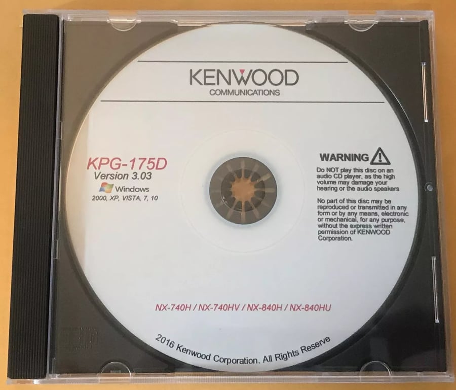 Image of Kenwood KPG-175D Version 3.03 For NX-740H NX-740HV Programming Software Windows