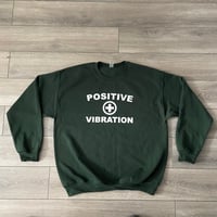 Positive Vibration Logo Forest Green Crewneck Sweater