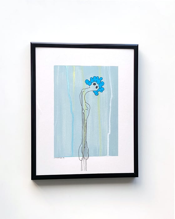 Image of invisible portrait - bright blue