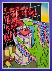 Image 1 of "Time is Not Real" Risograph Print