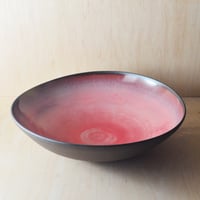 Image 2 of deep pink altered stoneware serving bowl