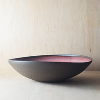 Image 1 of deep pink altered stoneware serving bowl