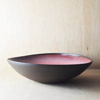 Image 3 of deep pink altered stoneware serving bowl