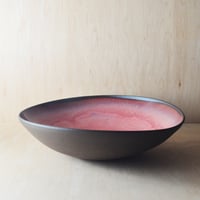 Image 4 of deep pink altered stoneware serving bowl