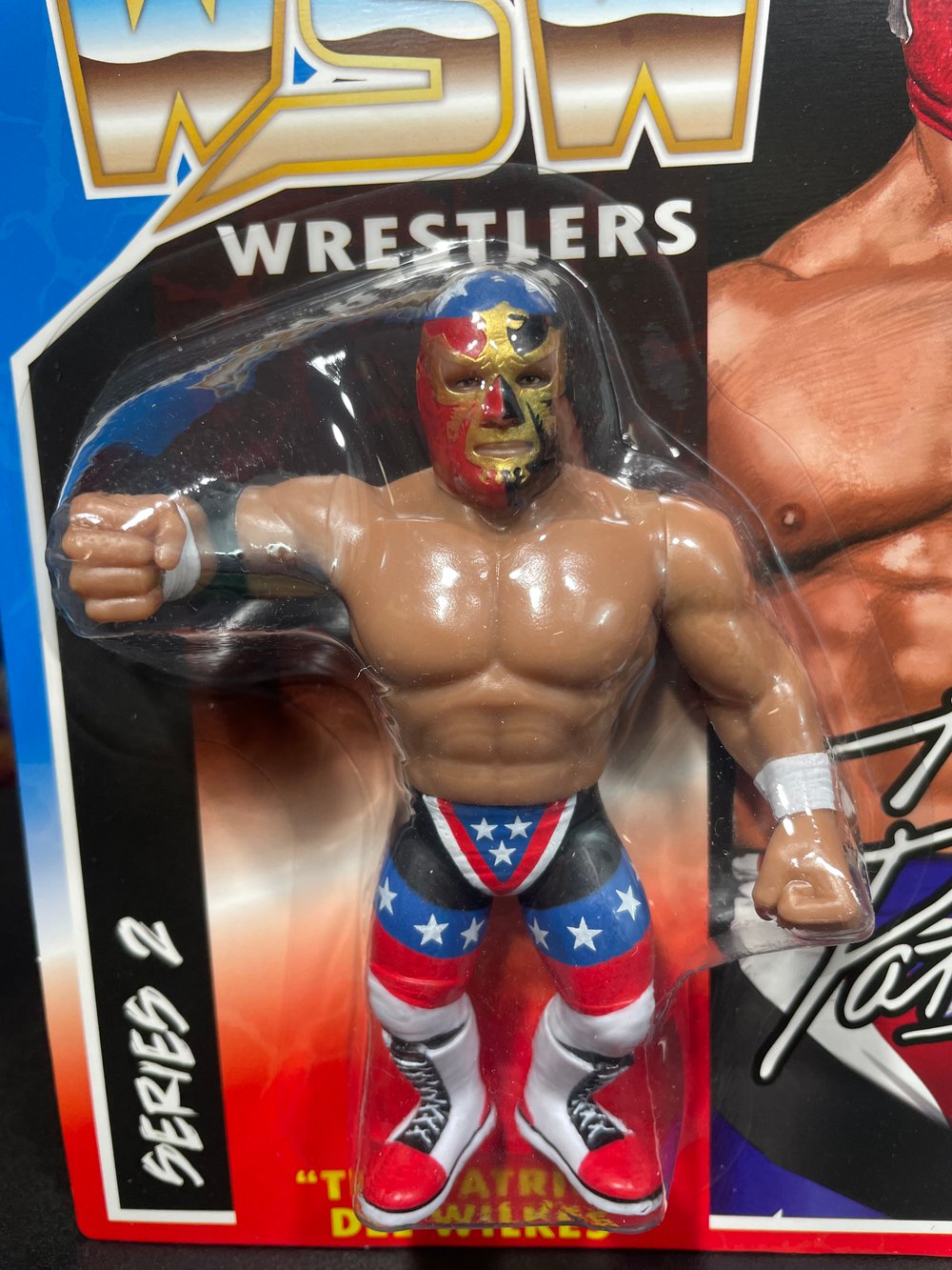 **IN STOCK** DEL WILKES THE PATRIOT RETRO WRESTLE-SOMETHING WRESTLERS SERIES 2 FIGURE