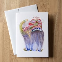 Image 3 of Blue Forest Cat Greeting Card