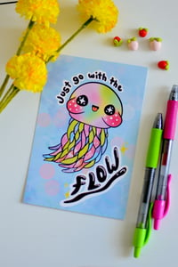 Image 1 of Go With the Flow Jelly Beastie Postcard