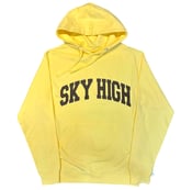 Image of COLLEGIATE LOGO YELLOW HOODED SWEATSHIRT 