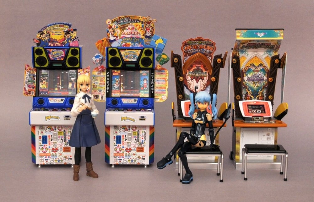 miniature arcade cabinets