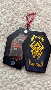Image 2 of 🦇 DO NOT DISTURB 4in 2pc Magnetic Shaker Vampire Miguel Casket Keychain