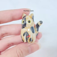 Image 8 of Glow in dark tortie kitty with ghost mask ceramic figurine (discount price)