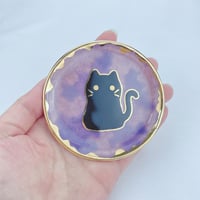 Image 3 of Galaxy Black cat trinket dishes (choose your design)