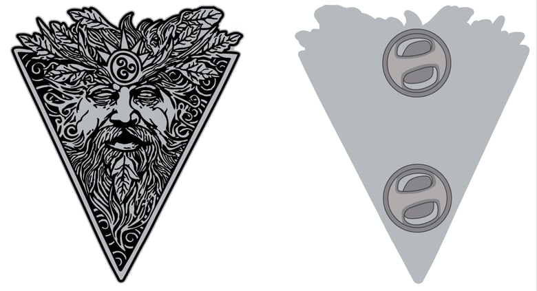 Image of Green Man limited edition shaped enamel pin 