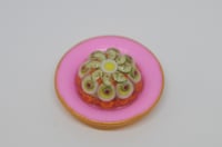 Image 1 of Aspic on Round Pink & Gold Plate - Bolo Tie