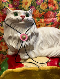 Image 2 of Aspic on Round Pink & Gold Plate - Bolo Tie