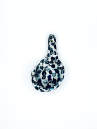 blue dotted ceramic spoon