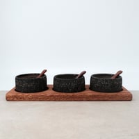 Image 1 of Black Ceramic Large Serving Set