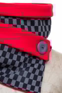 Cuello bufanda cuadros rojo