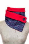 Cuello bufanda marina rojo