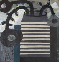 Image 1 of Night Flowers with Striped Vase 
